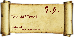 Tax József névjegykártya
